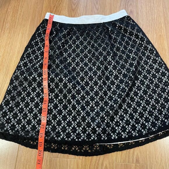 KENSIE Floral Lace Satin Skirt Black - 4 - Picture 11 of 11